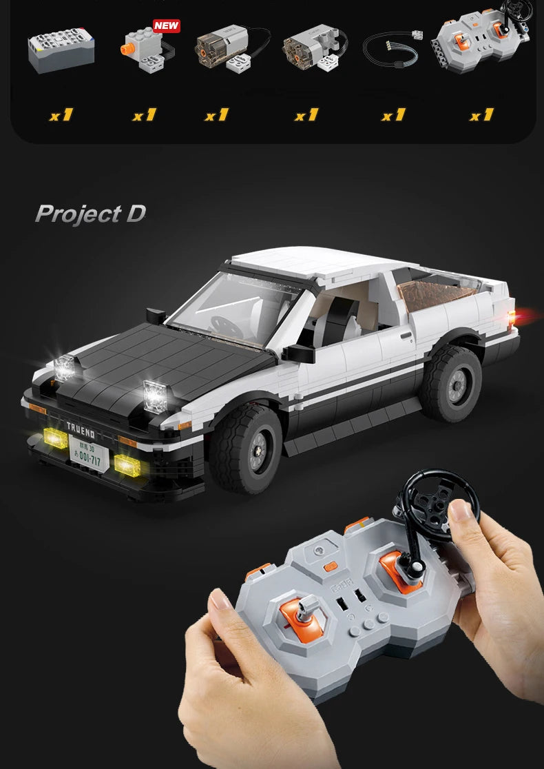 Ae86 Trueno® Initial D RC version | 1324 PCS MOC Building block car (RC version)