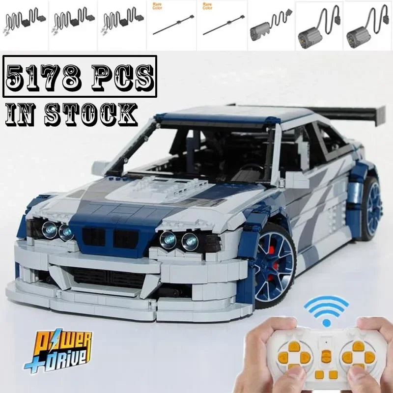 M3 E46 GTR® RC VERSION| 5178 PCS MOC Building block car (RC feature)